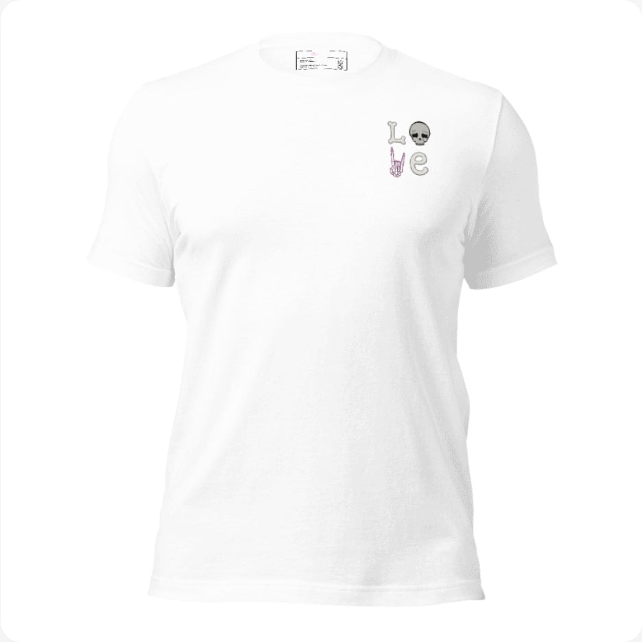 T shirt skull and bones L-O-V-E