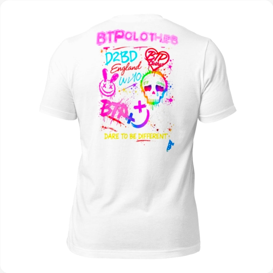 T shirt Dare to be Different graffiti