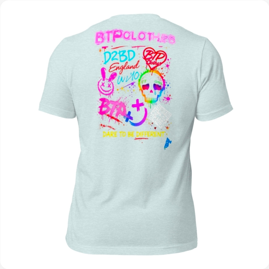 T shirt Dare to be Different graffiti
