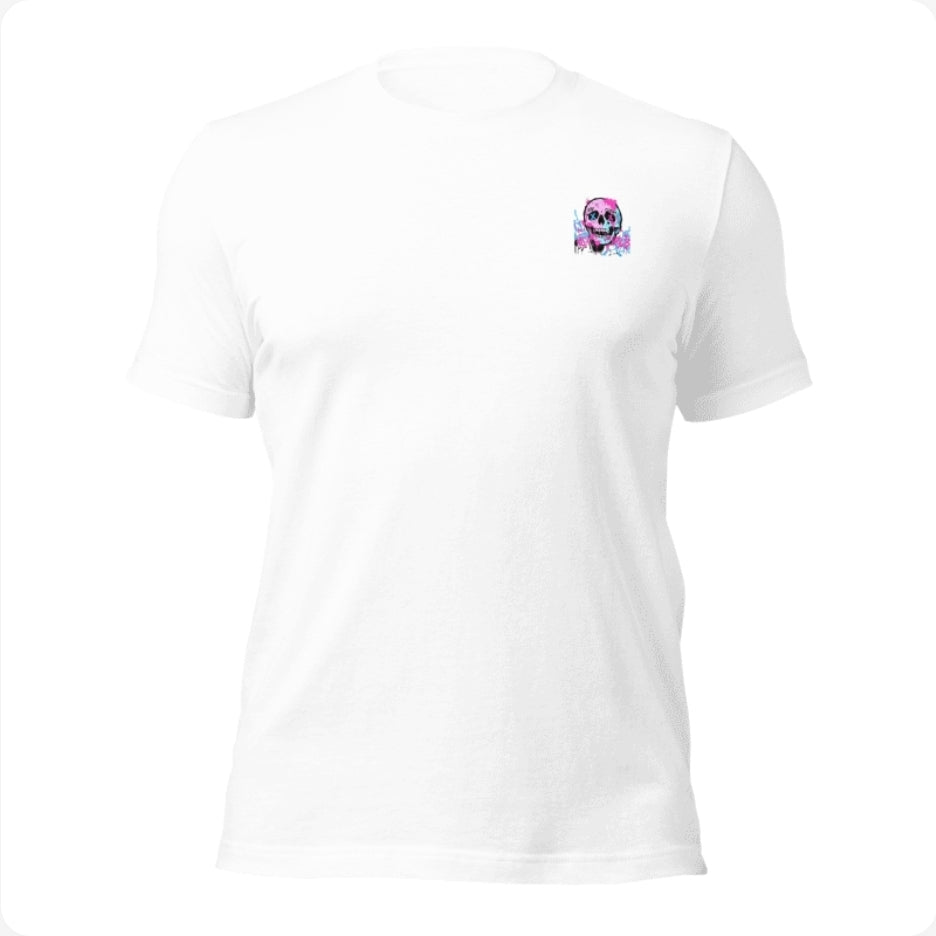 BTP Mad Skull white t-shirt mockup front view