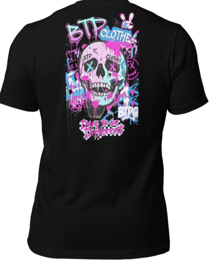 BTP Mad Skull black  t-shirt mockup back view